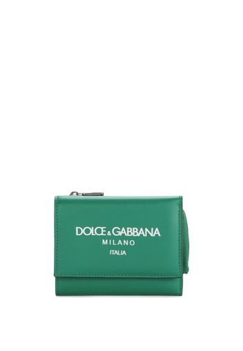 Dolce & Gabbana logo-print leather wallet - Verde