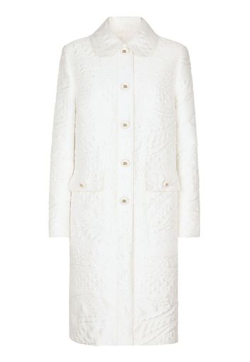 Dolce & Gabbana Cappotto a fiori con cintura - Bianco