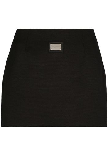 Dolce & Gabbana logo-plaque high-waisted miniskirt - Nero