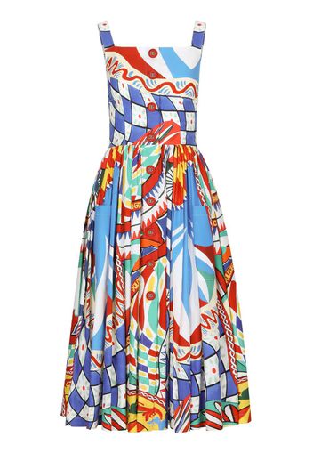 Dolce & Gabbana Abito midi con stampa grafica - Blu