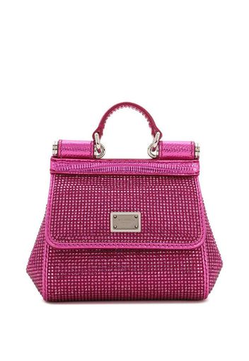 Dolce & Gabbana mini Sicily rhinestone-embellished tote bag - Rosa