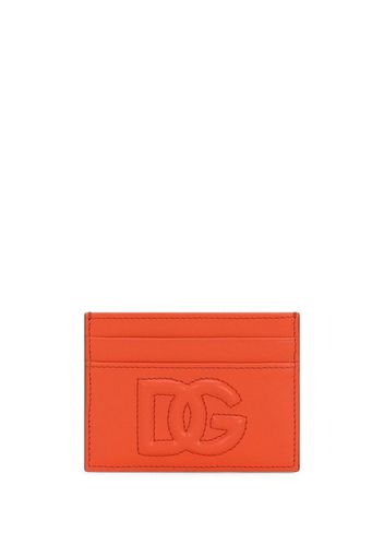 Dolce & Gabbana logo-embossed leather cardholder - Arancione