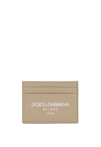 Dolce & Gabbana logo-print leather cardholder - Toni neutri