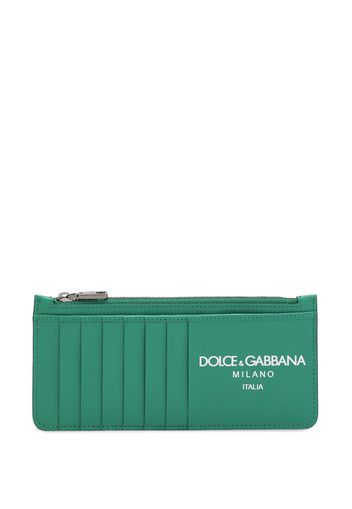 Dolce & Gabbana logo-print leather wallet - Verde