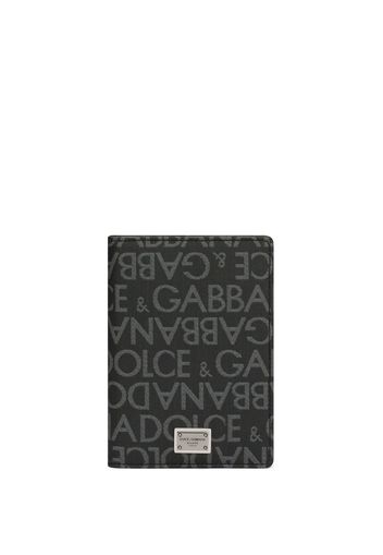 Dolce & Gabbana logo-plaque jacquard cardholder - Nero