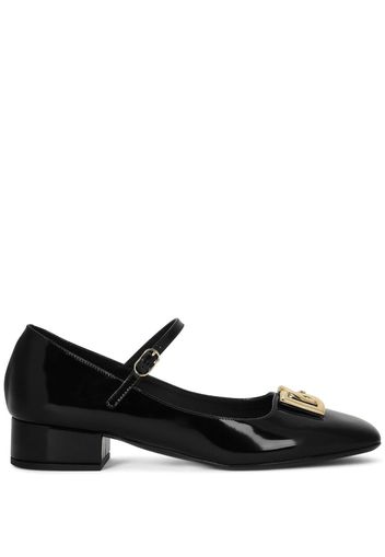 Dolce & Gabbana logo-plaque mary jane shoes - Nero