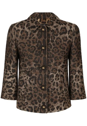 Dolce & Gabbana Giacca leopardata jacquard - Marrone