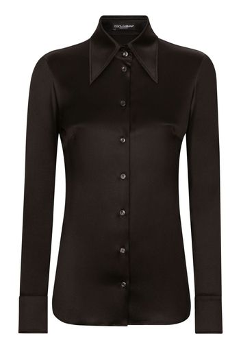 Dolce & Gabbana long-sleeve silk shirt - Nero