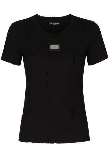 Dolce & Gabbana T-shirt con effetto vissuto - Nero