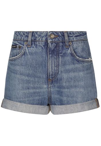 Dolce & Gabbana Shorts denim con applicazione - Blu