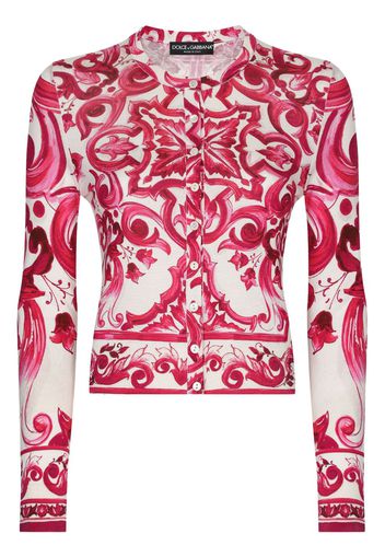 Dolce & Gabbana Cardigan con stampa maioliche - Bianco