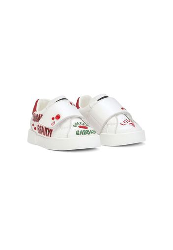 Dolce & Gabbana Kids Portofino graphic-print sneakers - Bianco