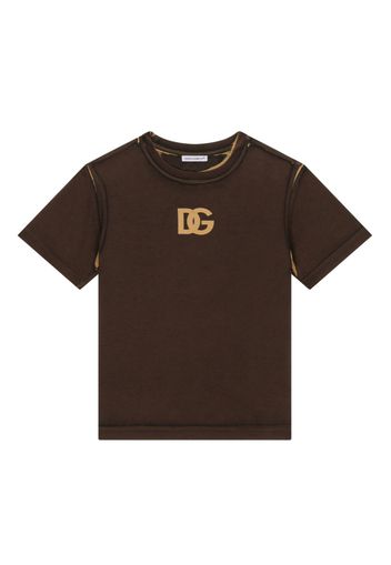 Dolce & Gabbana Kids T-shirt con stampa - Marrone