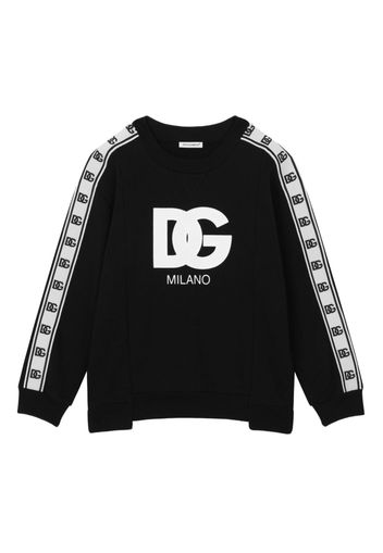 Dolce & Gabbana Kids Felpa con logo goffrato - Nero