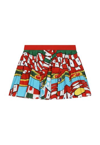 Dolce & Gabbana Kids Gonna plissettata con stampa Carretto - Rosso