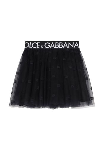 Dolce & Gabbana Kids Gonna con banda logo - Nero