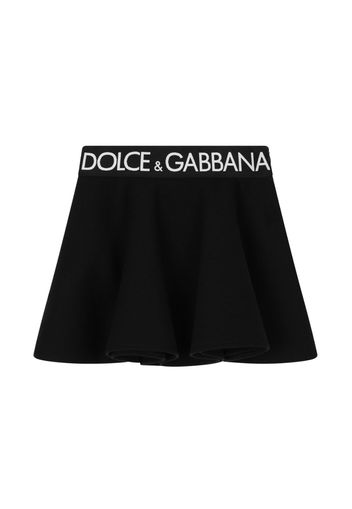 Dolce & Gabbana Kids Gonna con banda logo - Nero