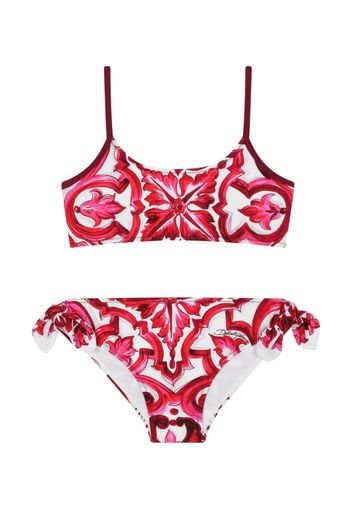 Dolce & Gabbana Kids Majolica-print bikini - Rosso