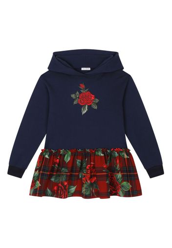 Dolce & Gabbana Kids Abito modello felpa con cappuccio - Blu