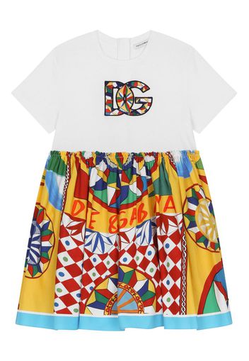 Dolce & Gabbana Kids Abito Carretto con stampa - Bianco