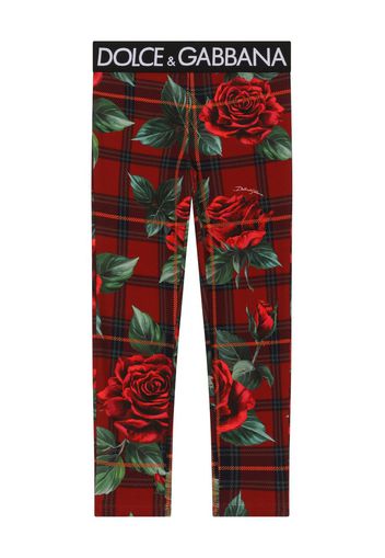 Dolce & Gabbana Kids Leggings con stampa - Rosso