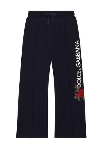 Dolce & Gabbana Kids Pantaloni sportivi con stampa - Blu