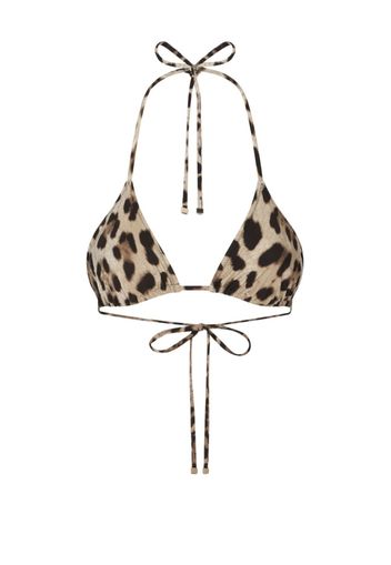 Dolce & Gabbana leopard-print triangle-cup bikini top - Toni neutri