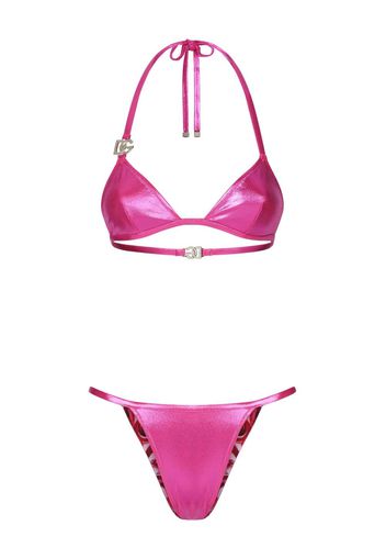 Dolce & Gabbana Set bikini DG con logo - Rosa