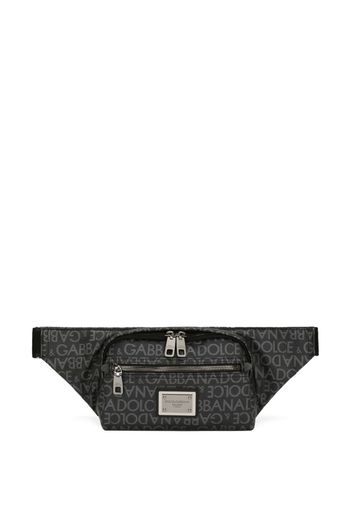 Dolce & Gabbana MARSUPIO PICCOLO IN JACQUARD SPALMATO - Nero