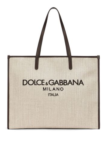 Dolce & Gabbana Borsa tote con ricamo Milano - Toni neutri