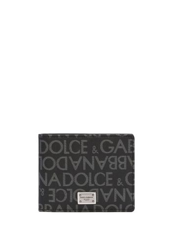 Dolce & Gabbana logo-jacquard bi-fold wallet - Nero