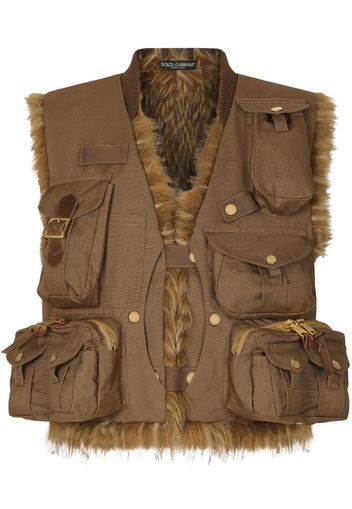 Dolce & Gabbana Gilet con tasche - Marrone