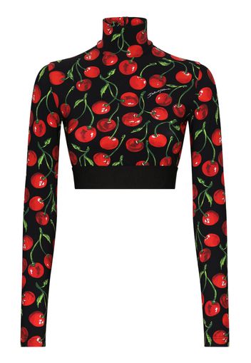 Dolce & Gabbana Top crop con stampa - Nero