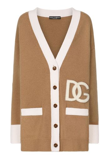 Dolce & Gabbana Cardigan con applicazione - Marrone