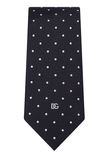 Dolce & Gabbana polka dot-print silk tie - Blu