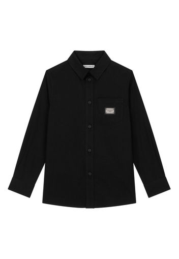 Dolce & Gabbana Kids Camicia con placca logo - Nero