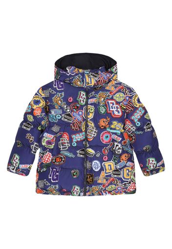 Dolce & Gabbana Kids Piumino con stampa - Blu