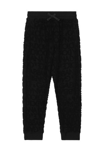 Dolce & Gabbana Kids Pantaloni sportivi con effetto jacquard - Nero