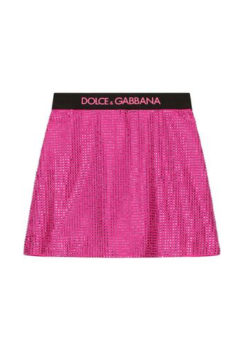 Dolce & Gabbana Kids Gonna svasata con strass - Rosa