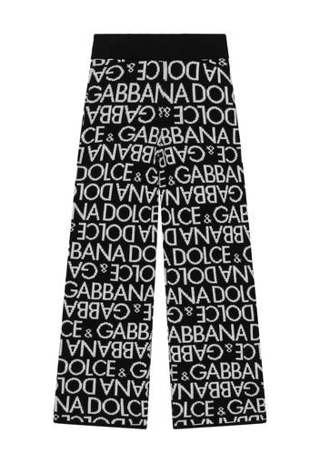 Dolce & Gabbana Kids Pantaloni con effetto jacquard - Nero