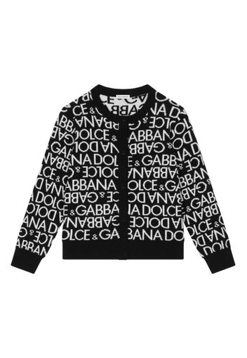 Dolce & Gabbana Kids Cardigan con monogramma jacquard - Nero