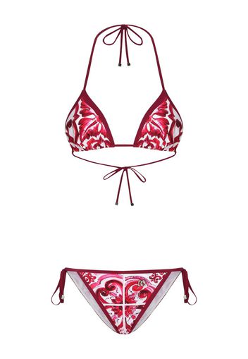 Dolce & Gabbana Set bikini con stampa - Rosso