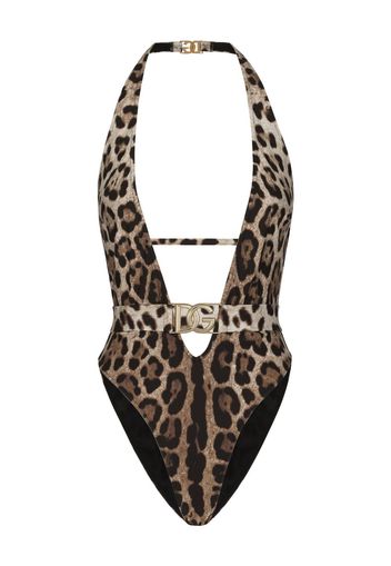 Dolce & Gabbana Costume da bagno leopardato - Marrone