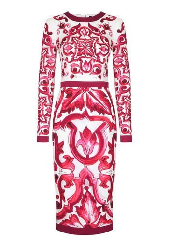 Dolce & Gabbana Abito midi con stampa - Rosso