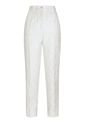 Dolce & Gabbana Pantaloni a sigaretta con ricamo - Bianco