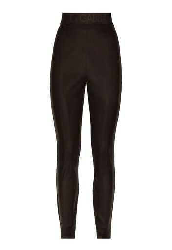 Dolce & Gabbana Leggings con logo - Marrone