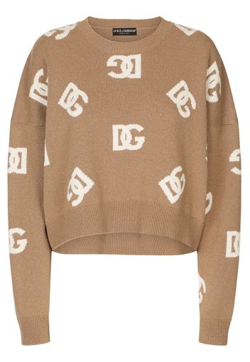 Dolce & Gabbana Maglione con monogramma DG - Marrone