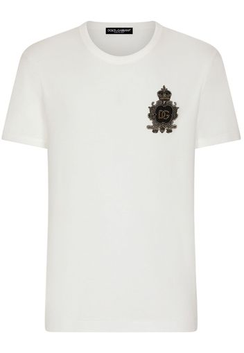 Dolce & Gabbana logo-patch cotton T-shirt - Bianco