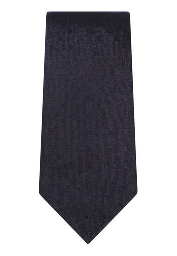 Dolce & Gabbana logo-jacquard silk tie - Blu