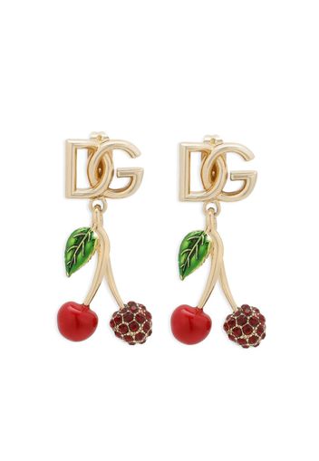 Dolce & Gabbana logo-lettering drop earrings - Oro